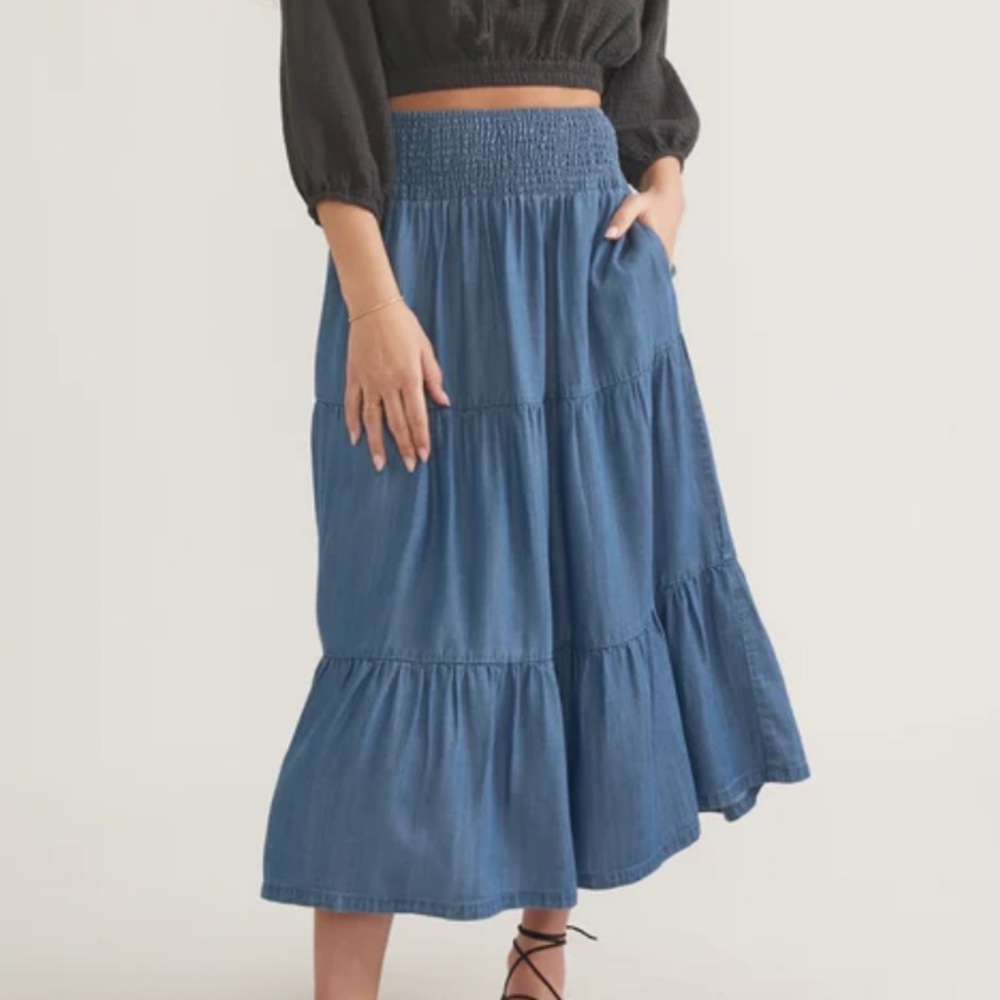 Marine Layer Corinne Chambray Maxi Skirt